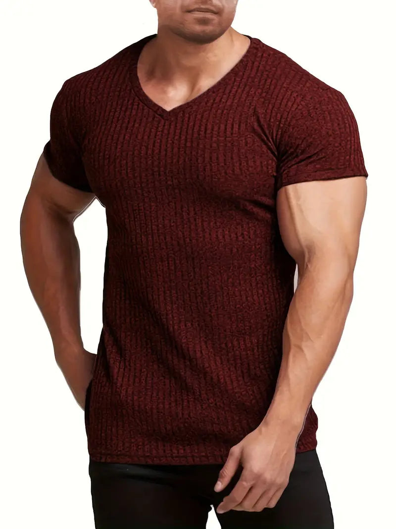 Lässiges Herren Shirt mit V-Ausschnitt im Body Fit