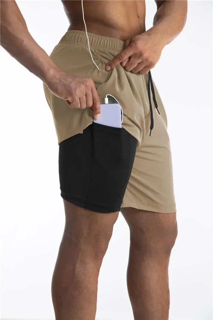 Kurze Herren Sporthose mit Innenfutter und Tasche