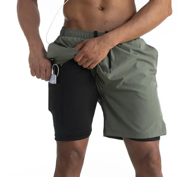 Kurze Herren Sporthose mit Innenfutter und Tasche