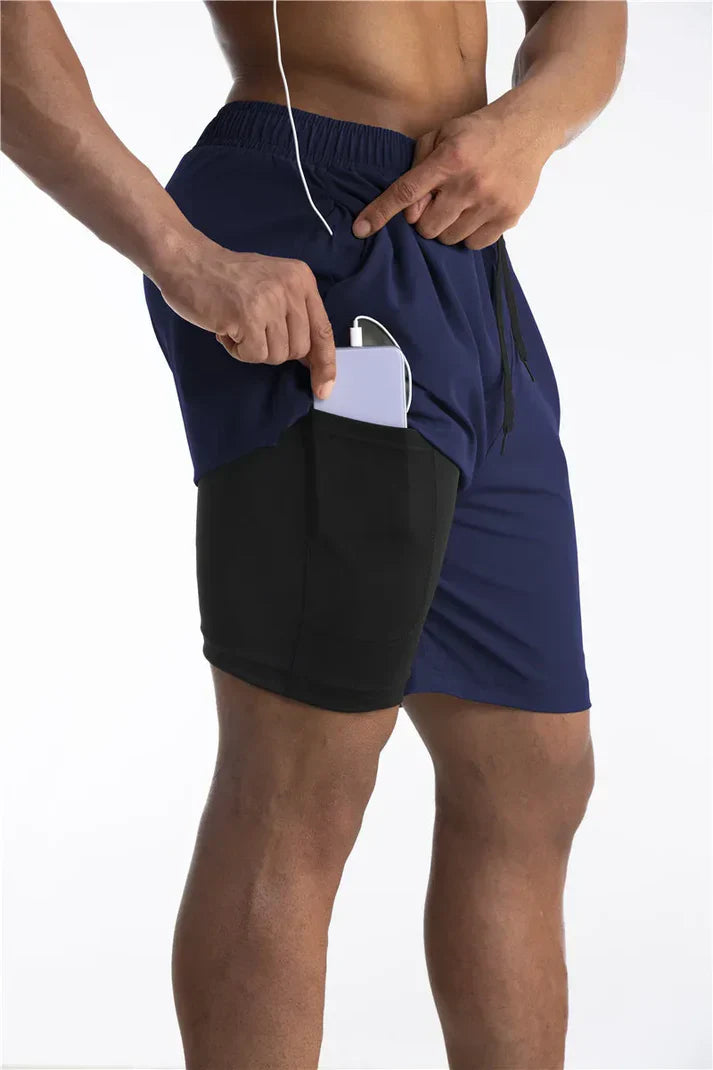 Kurze Herren Sporthose mit Innenfutter und Tasche