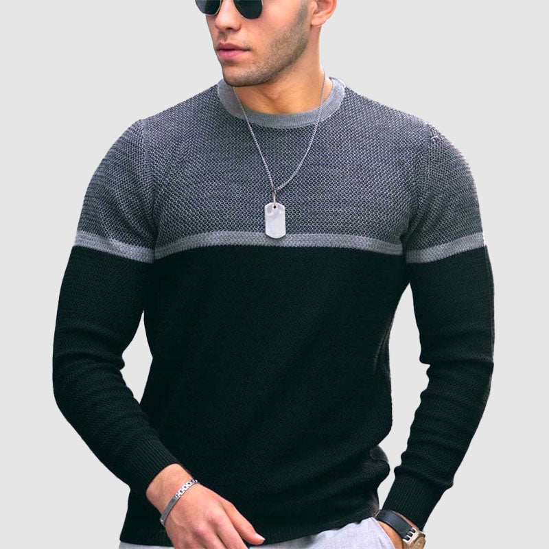 Modischer Herren Pullover in Schwarz, Gelb und Weiß