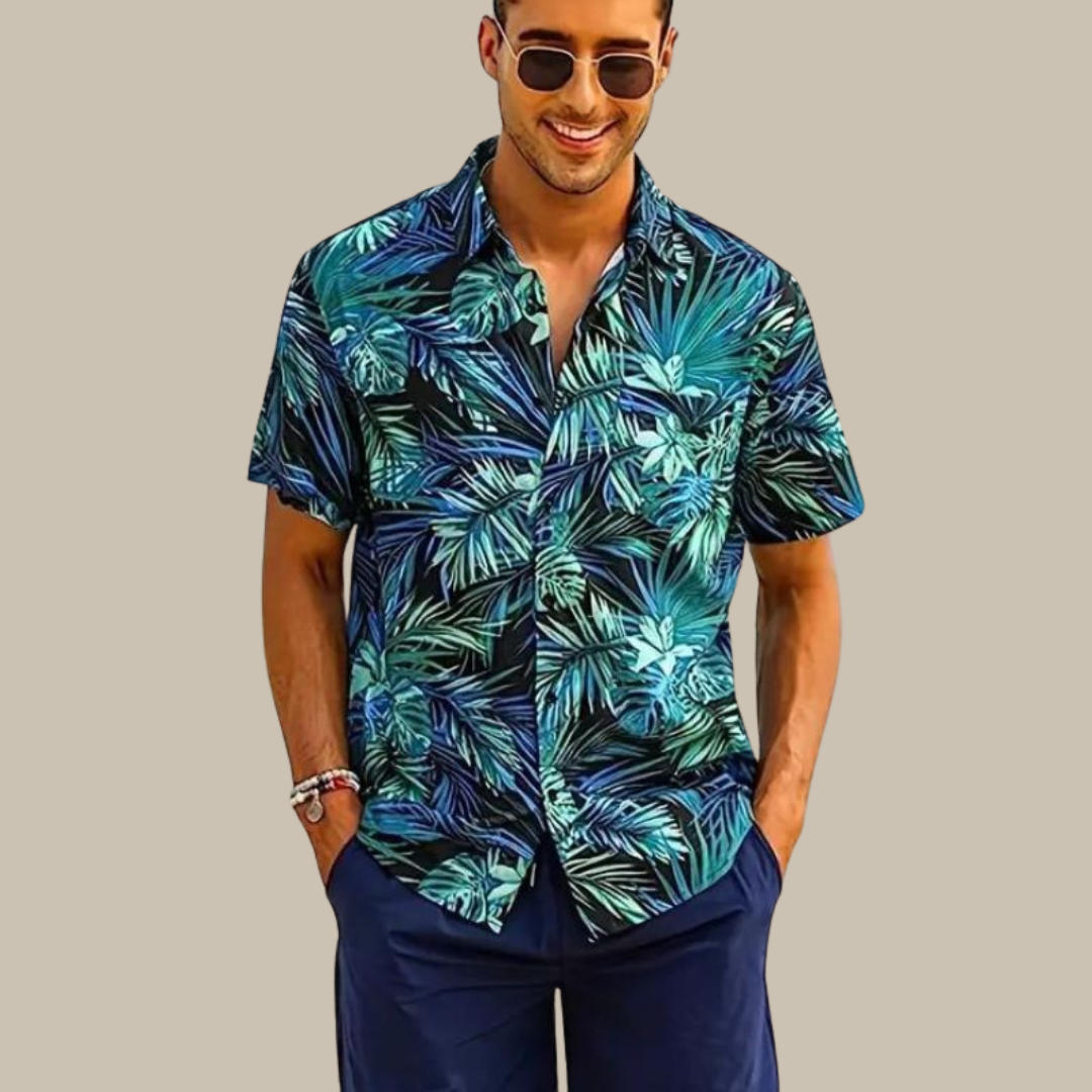 Stylisches Herren kurzarm Hemd im Cancun Stil