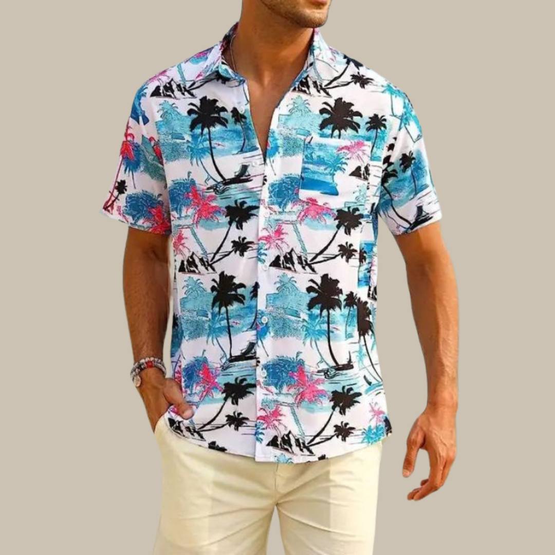 Stylisches Herren kurzarm Hemd im Cancun Stil