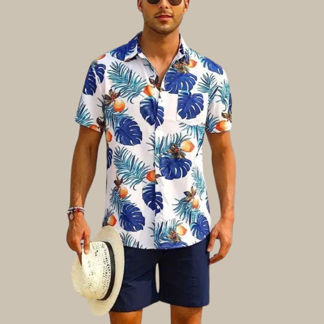 Stylisches Herren kurzarm Hemd im Cancun Stil