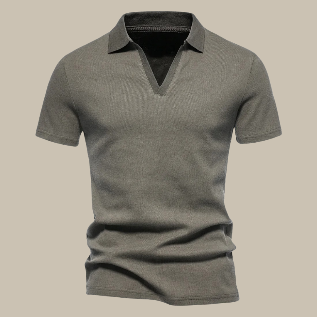 Stilvoller Herren Premium Polo im Merino Look