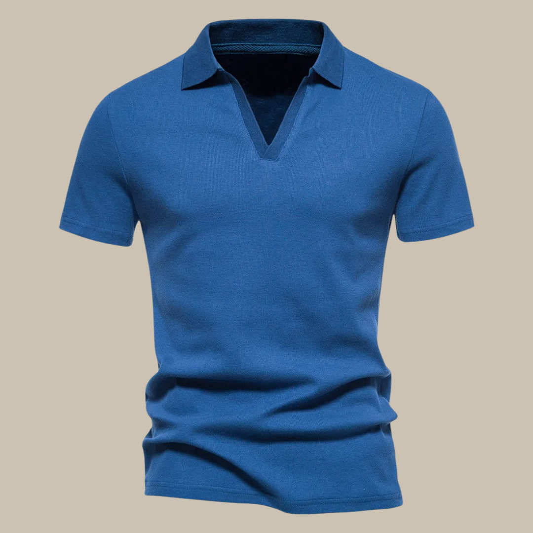 Stilvoller Herren Premium Polo im Merino Look