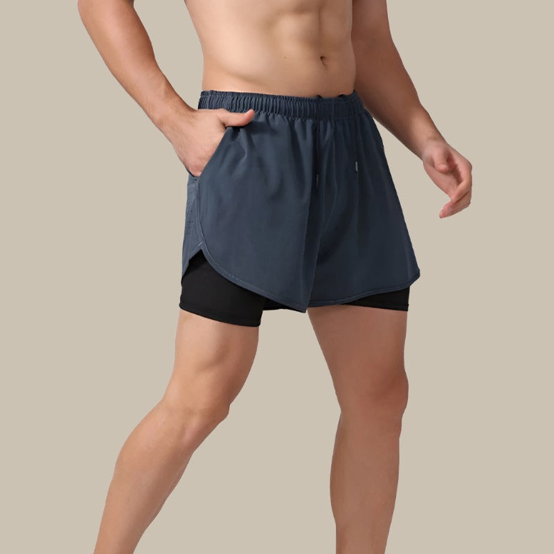 Schnelltrocknende Herren Laufshorts mit Reißverschluss