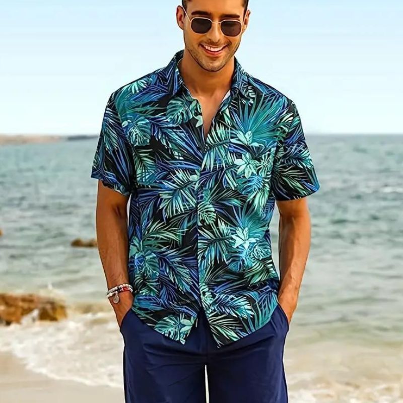 Stylisches Herren kurzarm Hemd im Cancun Stil