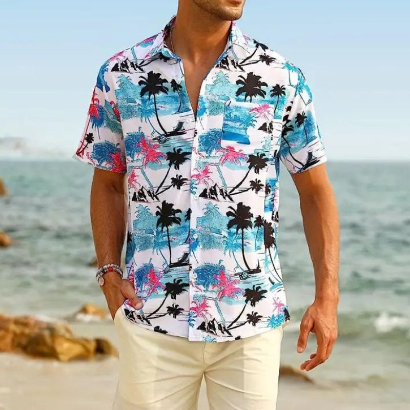 Stylisches Herren kurzarm Hemd im Cancun Stil