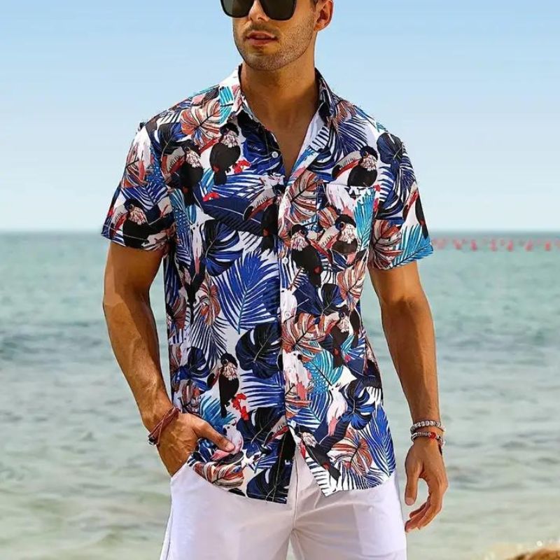 Stylisches Herren kurzarm Hemd im Cancun Stil