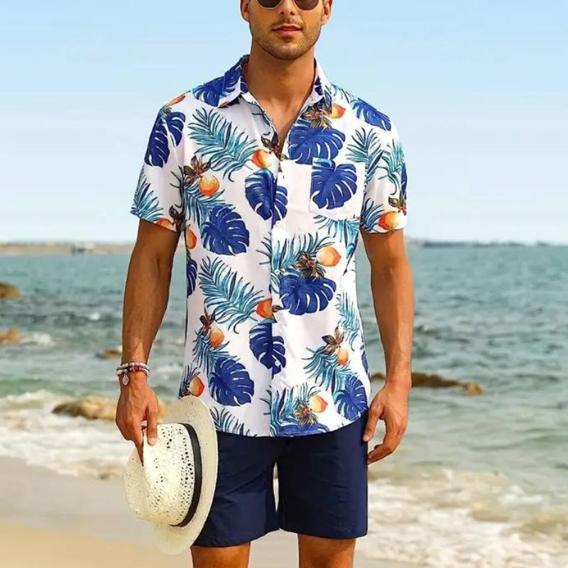 Stylisches Herren kurzarm Hemd im Cancun Stil