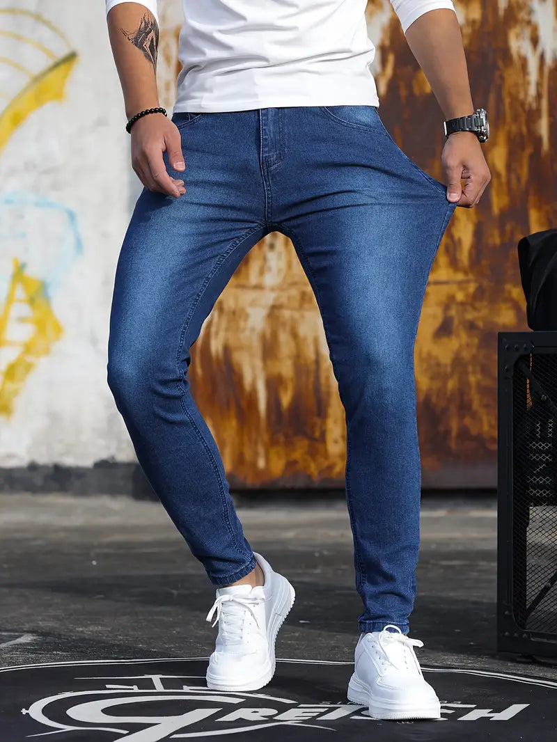 Lässige Herren Skinny Jeans aus mittelschwerem Stretch-Denim