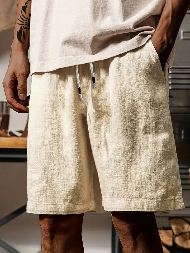 Lässige Herren Sommershorts mit Kordelzug und weicher Textur