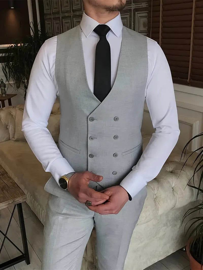 Dreiteiliges Set für Herren: Business-Blazer, Weste und Hose, stilvoll und vielseitig