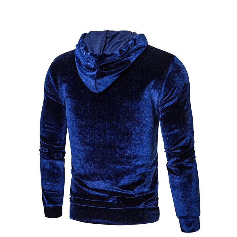 Herren Kapuzenpullover aus samtweichem Veloursstoff