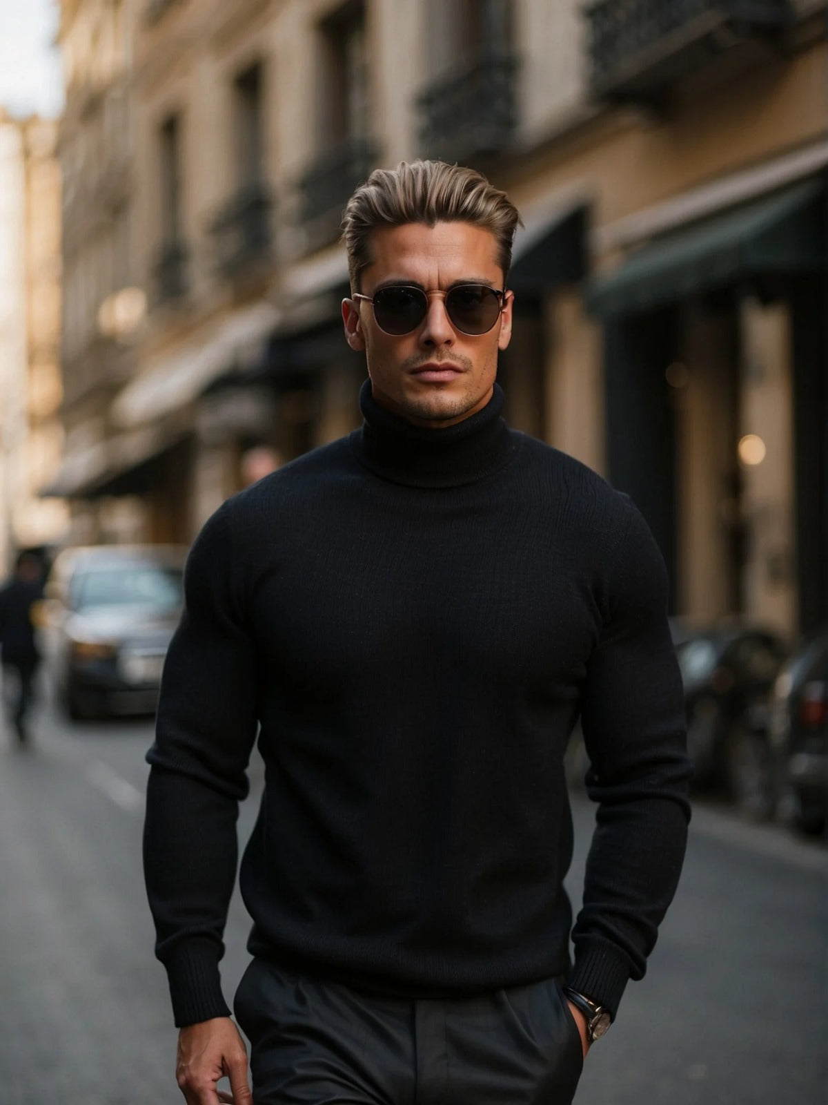 Rollkragenpullover aus 100% Wolle für Herren - weich und hochwertig