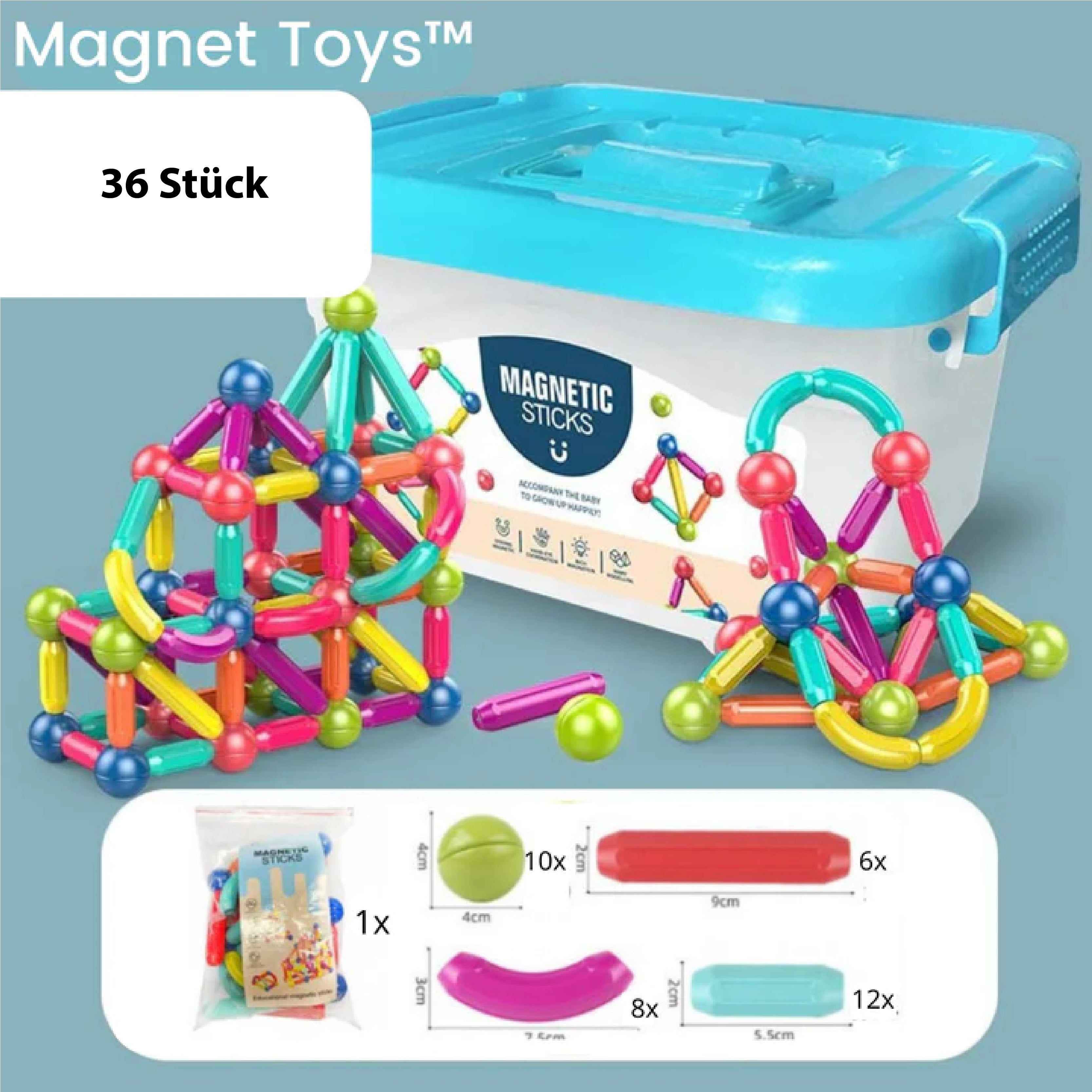 MAGNET TOYS™ - Kreativität entwickeln - Magnetsticks