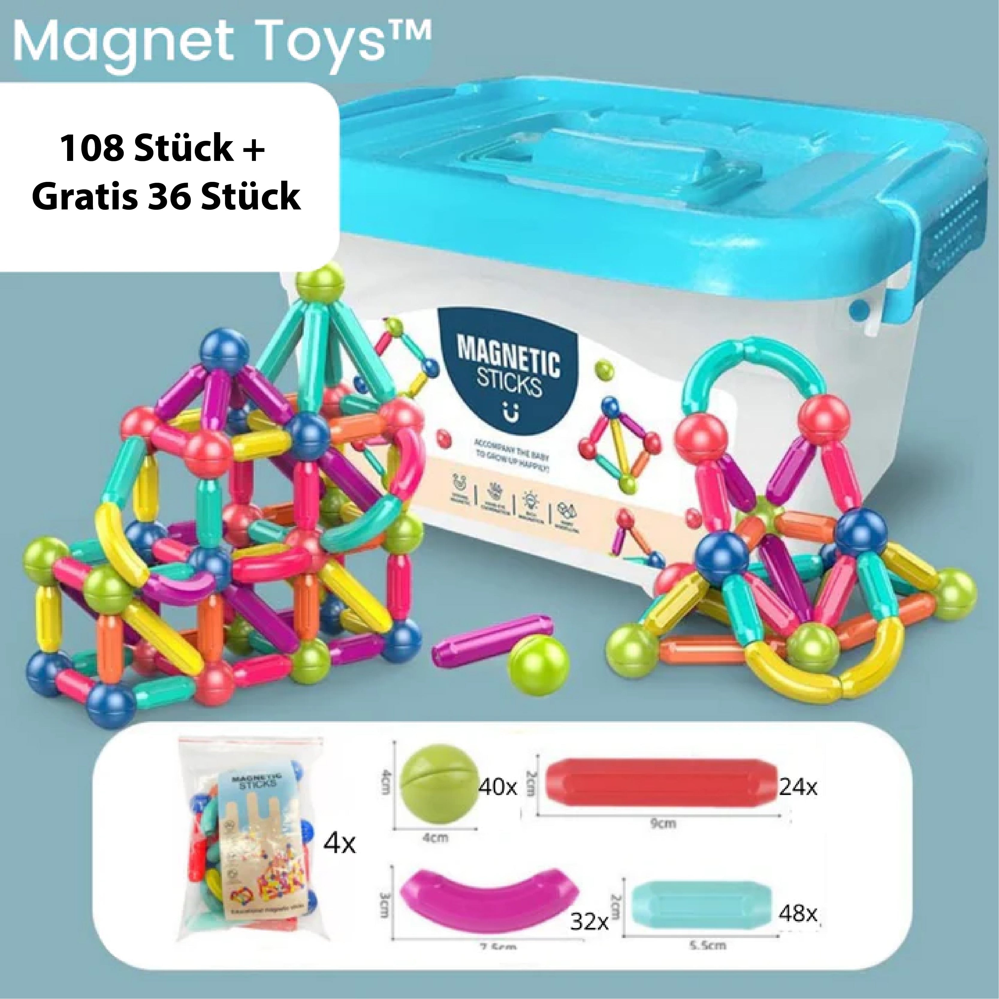 MAGNET TOYS™ - Kreativität entwickeln - Magnetsticks